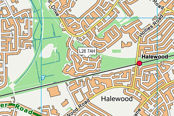 L26 7AH map - OS VectorMap District (Ordnance Survey) L26 7AH map - OS VectorMap District (Ordnance Survey)