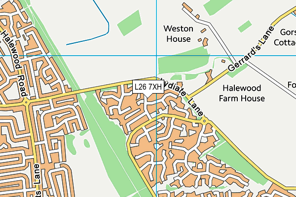 L26 7XH map - OS VectorMap District (Ordnance Survey) L26 7XH map - OS VectorMap District (Ordnance Survey)