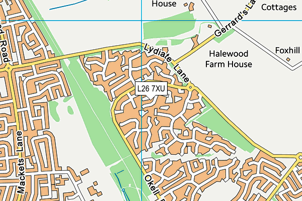L26 7XU map - OS VectorMap District (Ordnance Survey) L26 7XU map - OS VectorMap District (Ordnance Survey)