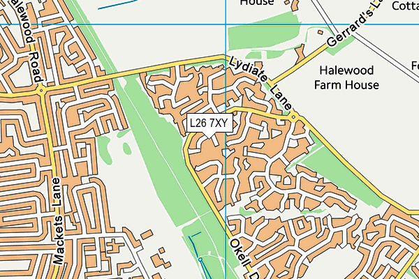 L26 7XY map - OS VectorMap District (Ordnance Survey) L26 7XY map - OS VectorMap District (Ordnance Survey)