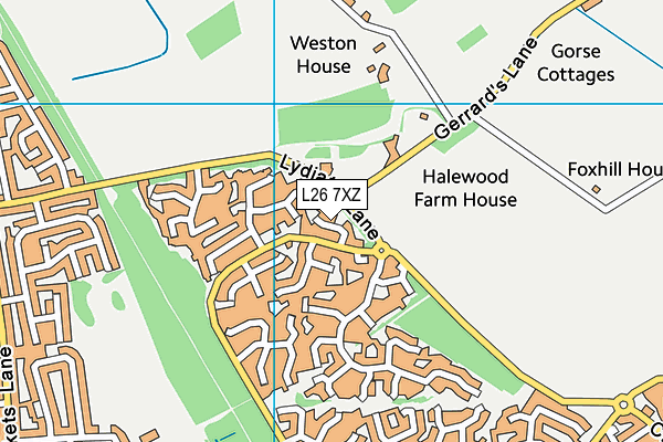 L26 7XZ map - OS VectorMap District (Ordnance Survey) L26 7XZ map - OS VectorMap District (Ordnance Survey)