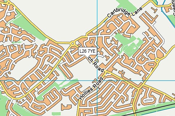 L26 7YE map - OS VectorMap District (Ordnance Survey) L26 7YE map - OS VectorMap District (Ordnance Survey)