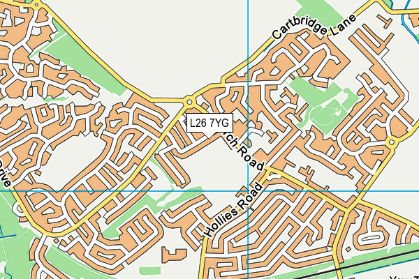 L26 7YG map - OS VectorMap District (Ordnance Survey) L26 7YG map - OS VectorMap District (Ordnance Survey)