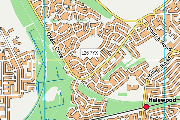L26 7YX map - OS VectorMap District (Ordnance Survey) L26 7YX map - OS VectorMap District (Ordnance Survey)