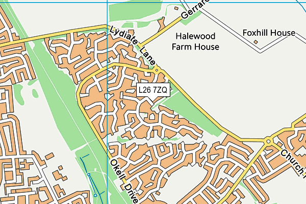 L26 7ZQ map - OS VectorMap District (Ordnance Survey) L26 7ZQ map - OS VectorMap District (Ordnance Survey)