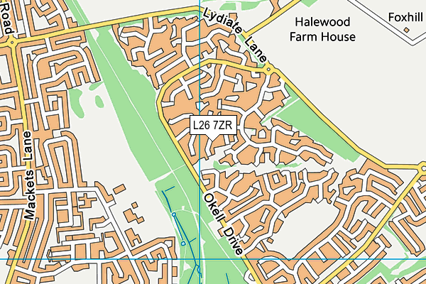 L26 7ZR map - OS VectorMap District (Ordnance Survey) L26 7ZR map - OS VectorMap District (Ordnance Survey)