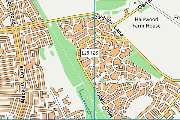 L26 7ZS map - OS VectorMap District (Ordnance Survey) L26 7ZS map - OS VectorMap District (Ordnance Survey)