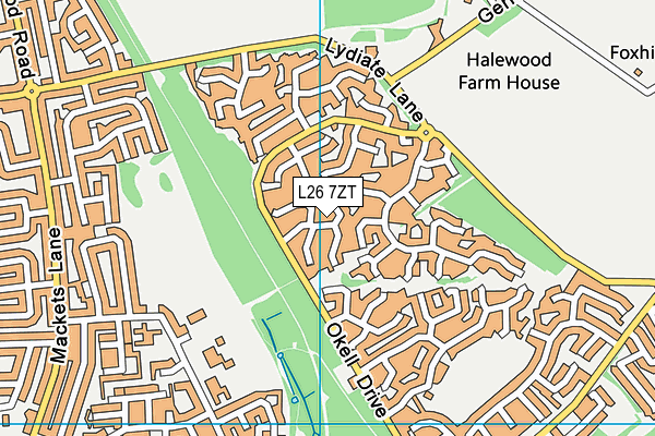 L26 7ZT map - OS VectorMap District (Ordnance Survey) L26 7ZT map - OS VectorMap District (Ordnance Survey)