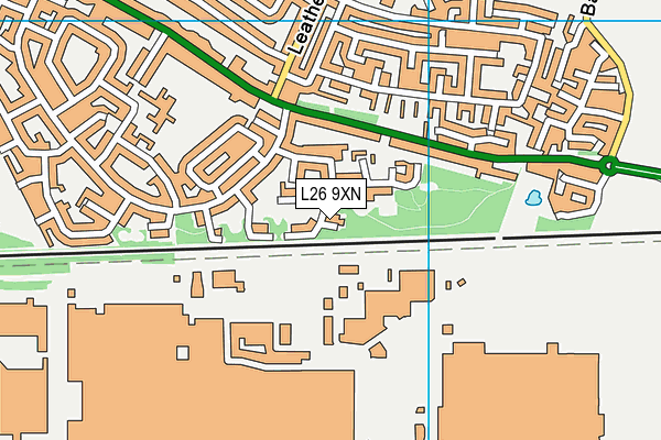 L26 9XN map - OS VectorMap District (Ordnance Survey) L26 9XN map - OS VectorMap District (Ordnance Survey)