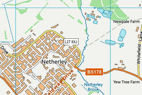 L27 8XJ map - OS VectorMap District (Ordnance Survey) L27 8XJ map - OS VectorMap District (Ordnance Survey)