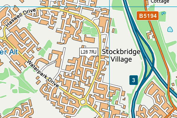 L28 7RJ map - OS VectorMap District (Ordnance Survey) L28 7RJ map - OS VectorMap District (Ordnance Survey)