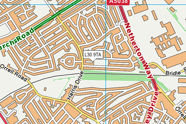 L30 9TA map - OS VectorMap District (Ordnance Survey) L30 9TA map - OS VectorMap District (Ordnance Survey)