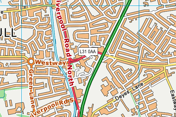 L31 0AA map - OS VectorMap District (Ordnance Survey) L31 0AA map - OS VectorMap District (Ordnance Survey)