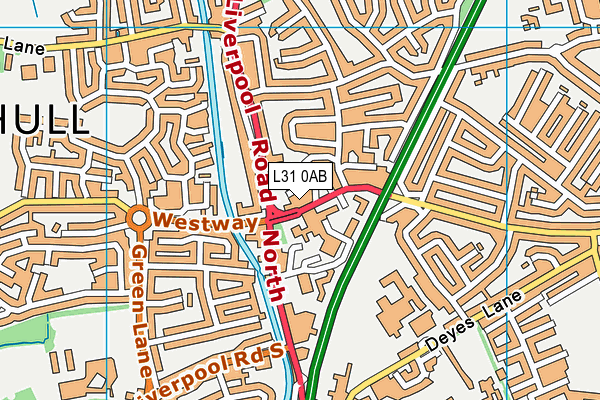 L31 0AB map - OS VectorMap District (Ordnance Survey) L31 0AB map - OS VectorMap District (Ordnance Survey)