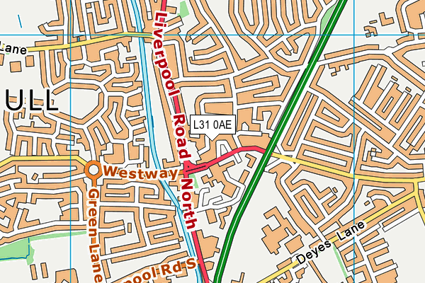 L31 0AE map - OS VectorMap District (Ordnance Survey)