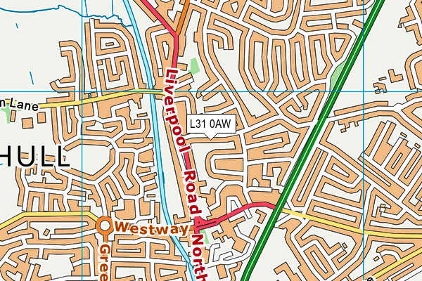 L31 0AW map - OS VectorMap District (Ordnance Survey) L31 0AW map - OS VectorMap District (Ordnance Survey)