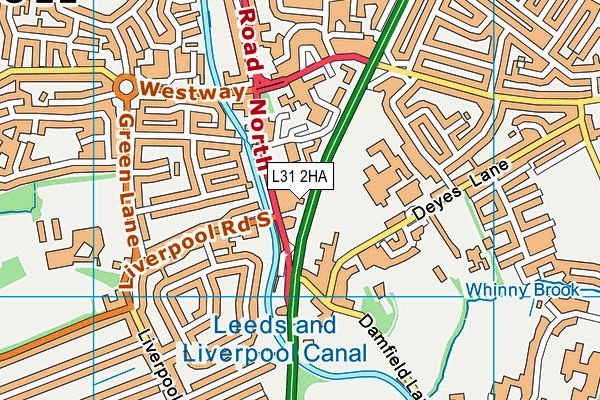 L31 2HA map - OS VectorMap District (Ordnance Survey) L31 2HA map - OS VectorMap District (Ordnance Survey)