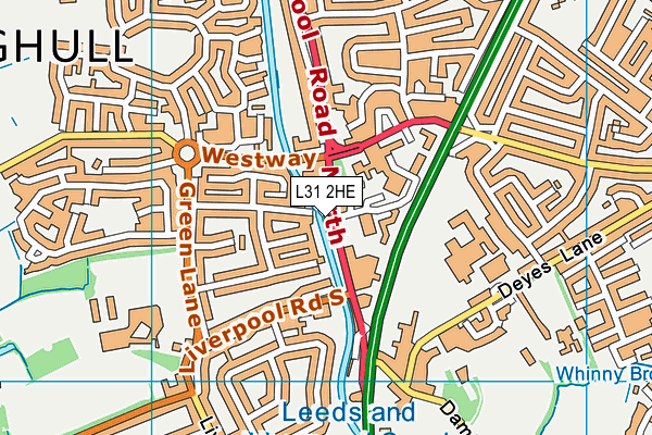L31 2HE map - OS VectorMap District (Ordnance Survey) L31 2HE map - OS VectorMap District (Ordnance Survey)