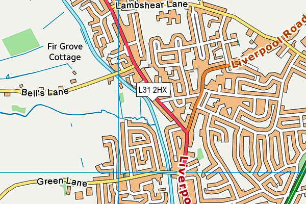 L31 2HX map - OS VectorMap District (Ordnance Survey) L31 2HX map - OS VectorMap District (Ordnance Survey)