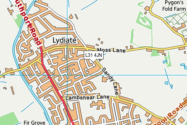 L31 4JN map - OS VectorMap District (Ordnance Survey) L31 4JN map - OS VectorMap District (Ordnance Survey)