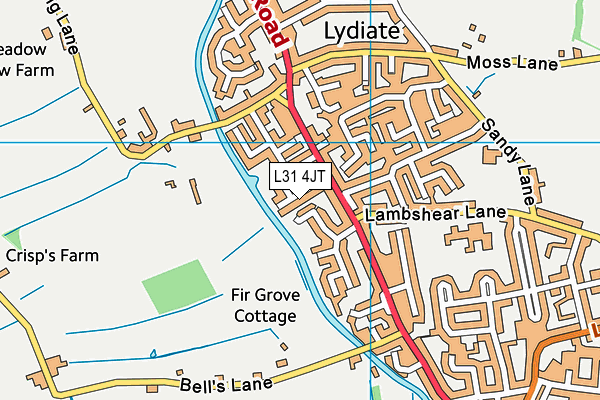L31 4JT map - OS VectorMap District (Ordnance Survey) L31 4JT map - OS VectorMap District (Ordnance Survey)