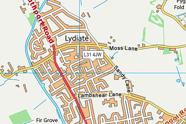 L31 4JW map - OS VectorMap District (Ordnance Survey) L31 4JW map - OS VectorMap District (Ordnance Survey)