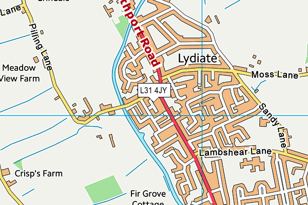 L31 4JY map - OS VectorMap District (Ordnance Survey) L31 4JY map - OS VectorMap District (Ordnance Survey)