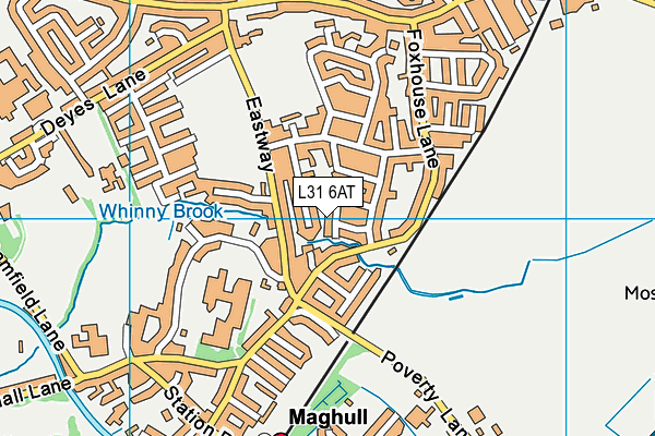 L31 6AT map - OS VectorMap District (Ordnance Survey)