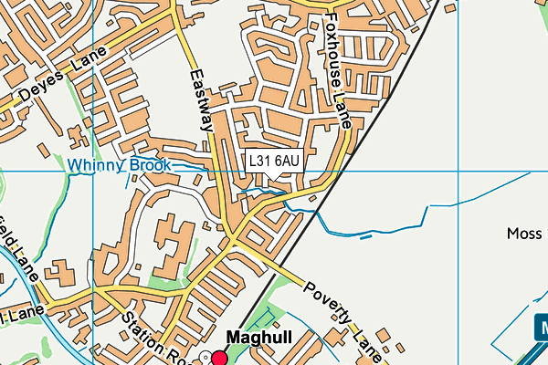 L31 6AU map - OS VectorMap District (Ordnance Survey)