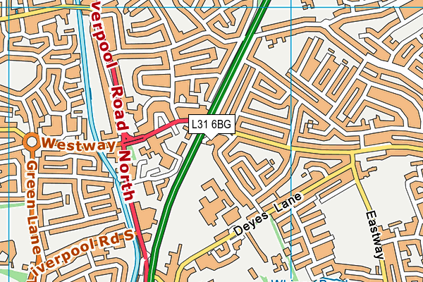 L31 6BG map - OS VectorMap District (Ordnance Survey)