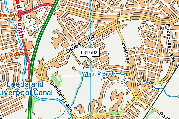 L31 6DX map - OS VectorMap District (Ordnance Survey)