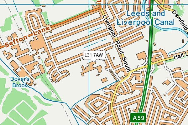 L31 7AW map - OS VectorMap District (Ordnance Survey) L31 7AW map - OS VectorMap District (Ordnance Survey)
