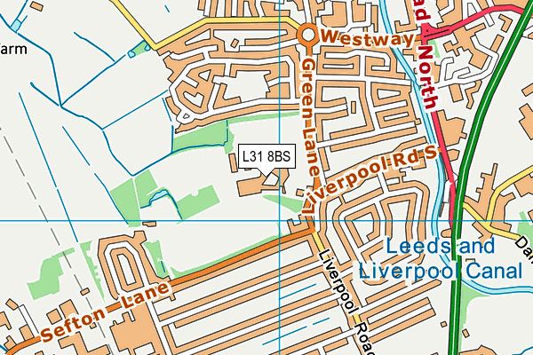 L31 8BS map - OS VectorMap District (Ordnance Survey) L31 8BS map - OS VectorMap District (Ordnance Survey)