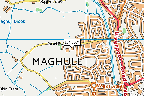 L31 8BW map - OS VectorMap District (Ordnance Survey) L31 8BW map - OS VectorMap District (Ordnance Survey)