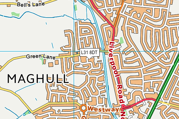 L31 8DT map - OS VectorMap District (Ordnance Survey)