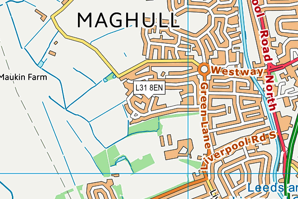 L31 8EN map - OS VectorMap District (Ordnance Survey)