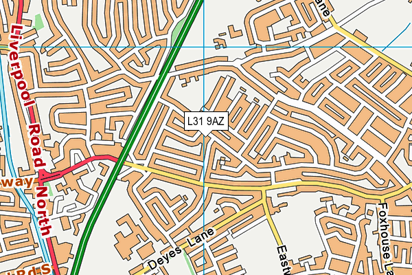 L31 9AZ map - OS VectorMap District (Ordnance Survey) L31 9AZ map - OS VectorMap District (Ordnance Survey)