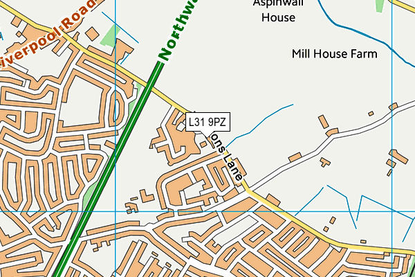 L31 9PZ map - OS VectorMap District (Ordnance Survey) L31 9PZ map - OS VectorMap District (Ordnance Survey)