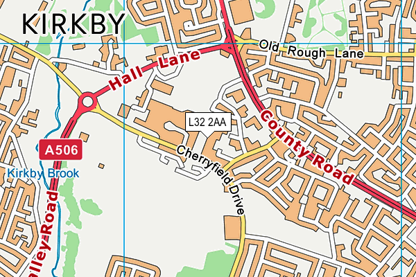 L32 2AA map - OS VectorMap District (Ordnance Survey)