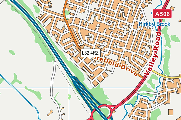 L32 4RZ map - OS VectorMap District (Ordnance Survey) L32 4RZ map - OS VectorMap District (Ordnance Survey)