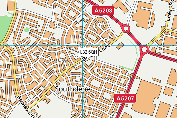 L32 6QH map - OS VectorMap District (Ordnance Survey) L32 6QH map - OS VectorMap District (Ordnance Survey)