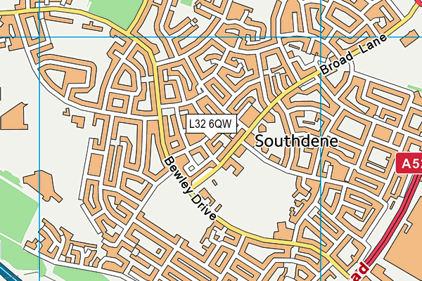 L32 6QW map - OS VectorMap District (Ordnance Survey) L32 6QW map - OS VectorMap District (Ordnance Survey)