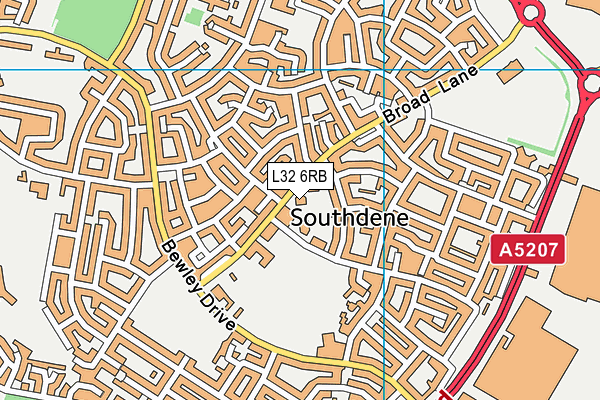 L32 6RB map - OS VectorMap District (Ordnance Survey) L32 6RB map - OS VectorMap District (Ordnance Survey)