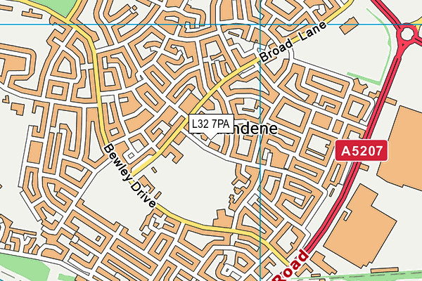 L32 7PA map - OS VectorMap District (Ordnance Survey) L32 7PA map - OS VectorMap District (Ordnance Survey)