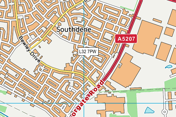 L32 7PW map - OS VectorMap District (Ordnance Survey) L32 7PW map - OS VectorMap District (Ordnance Survey)
