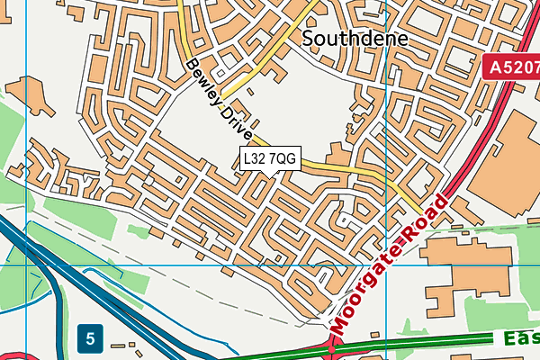 L32 7QG map - OS VectorMap District (Ordnance Survey)