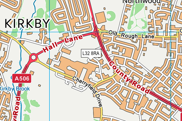L32 8RA map - OS VectorMap District (Ordnance Survey) L32 8RA map - OS VectorMap District (Ordnance Survey)