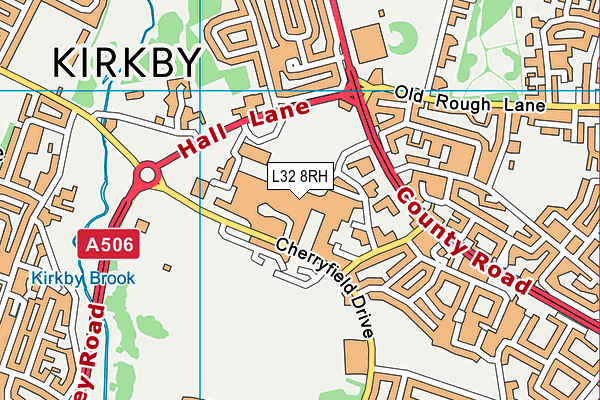 L32 8RH map - OS VectorMap District (Ordnance Survey)
