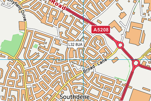 L32 8UA map - OS VectorMap District (Ordnance Survey)