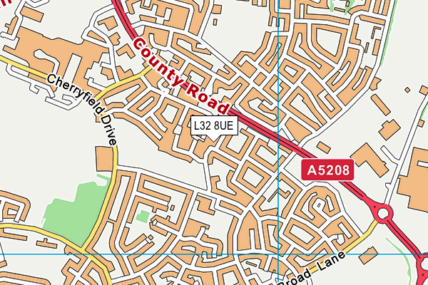 L32 8UE map - OS VectorMap District (Ordnance Survey) L32 8UE map - OS VectorMap District (Ordnance Survey)